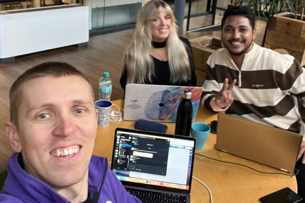 Timur (COO), Blathnaid (Partner Success Manager) and Nizam (E-commerce Specialist) working away at our irish office in DogPatch Labs Timur (COO), Blathnaid (Partner Success Manager) and Nizam (E-commerce Specialist) working away at our irish office in DogPatch Labs